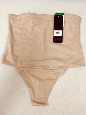 NWT Maidenform Flexees  High Waist Control Thong Shapewear Nude Beige Sz  Large